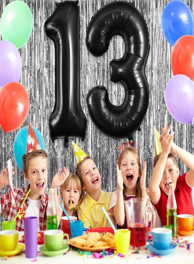 TOTAFAM بالونات سوداء برقم 13، بالونات فويل كبيرة برقم 13 أو 31، بالون رقم كبير 40 بوصة لتزيين حفلات أعياد الميلاد والذكرى السنوية - Image 5