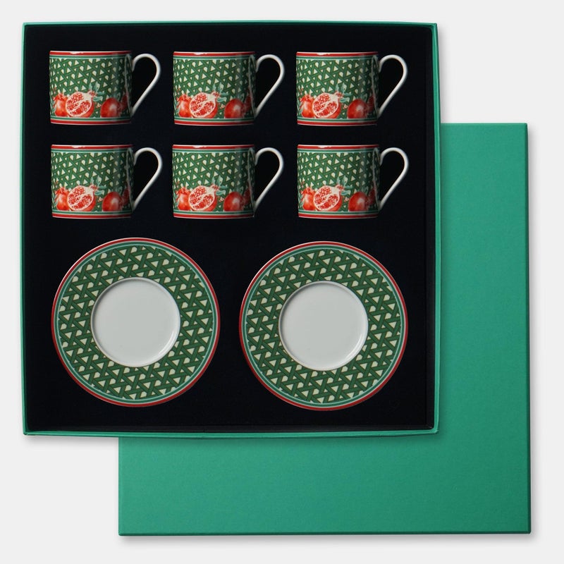 VITELLI DESIGN STUDIO Hazeran Pomegranate 6 Pcs Tea Cup - Image 1