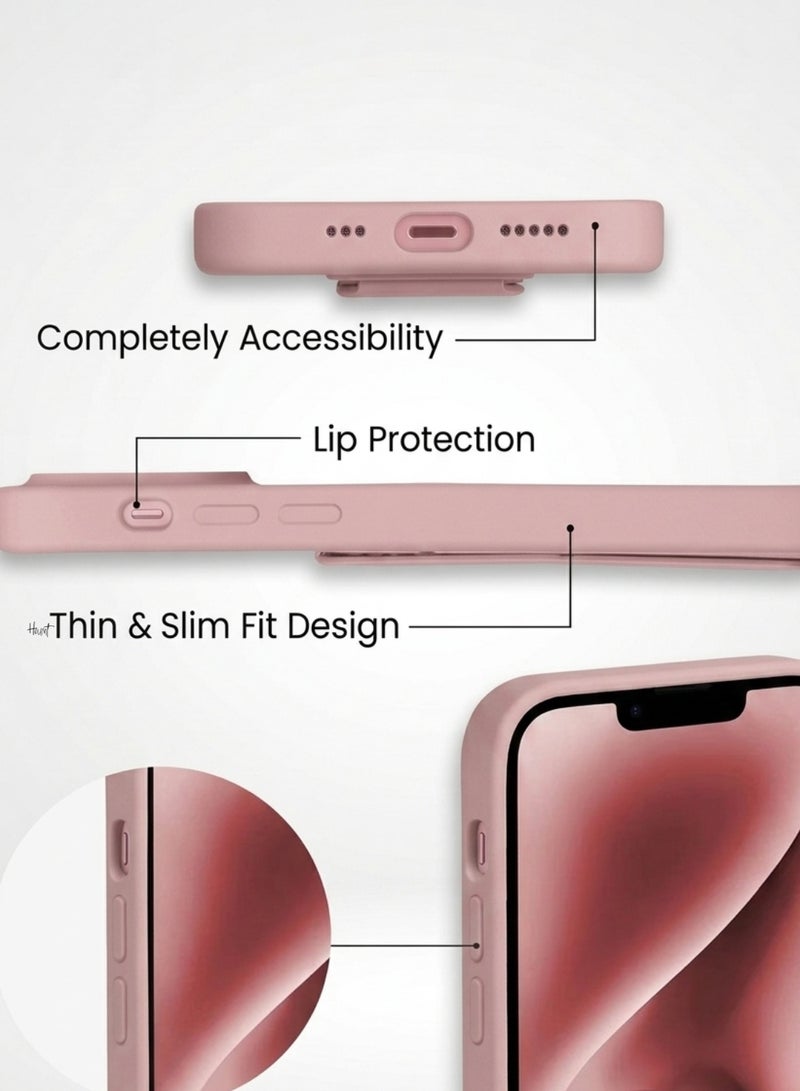 iPhone 14 Pro Silicone Case with Grip Strap & Kickstand Soft Design Cover For iPhone 14 Pro Vertical & Horizontal Stand Full Camera Protection Case For iPhone 14 Pro 6.1-inch - Image 4