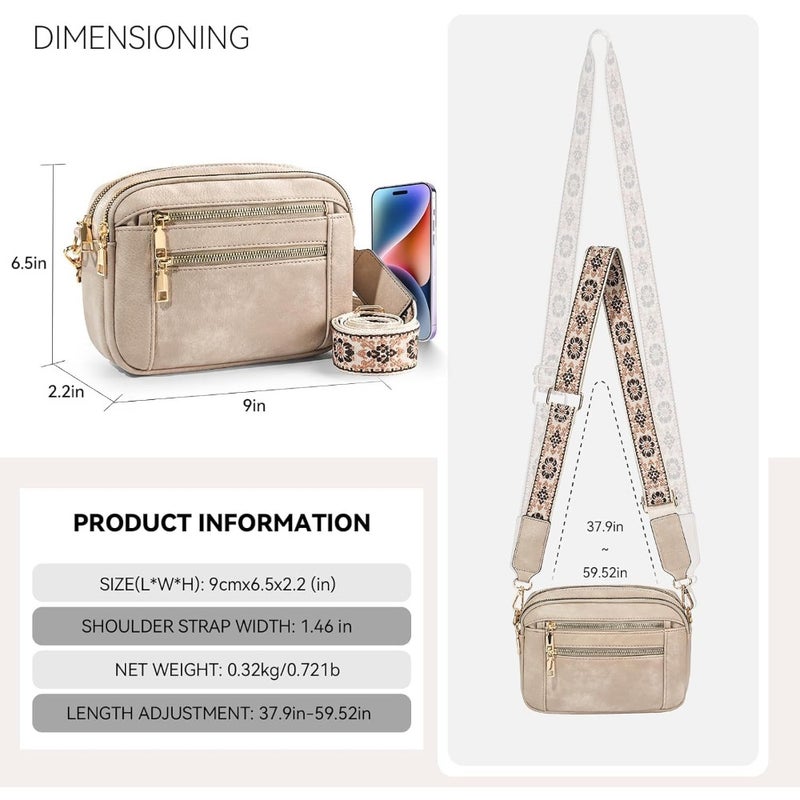 Small crossbody bags for women, vegan leather shoulder purses with adjustable strap, gray, lightweight and spacious for daily travel or casual outfits - Image 4
