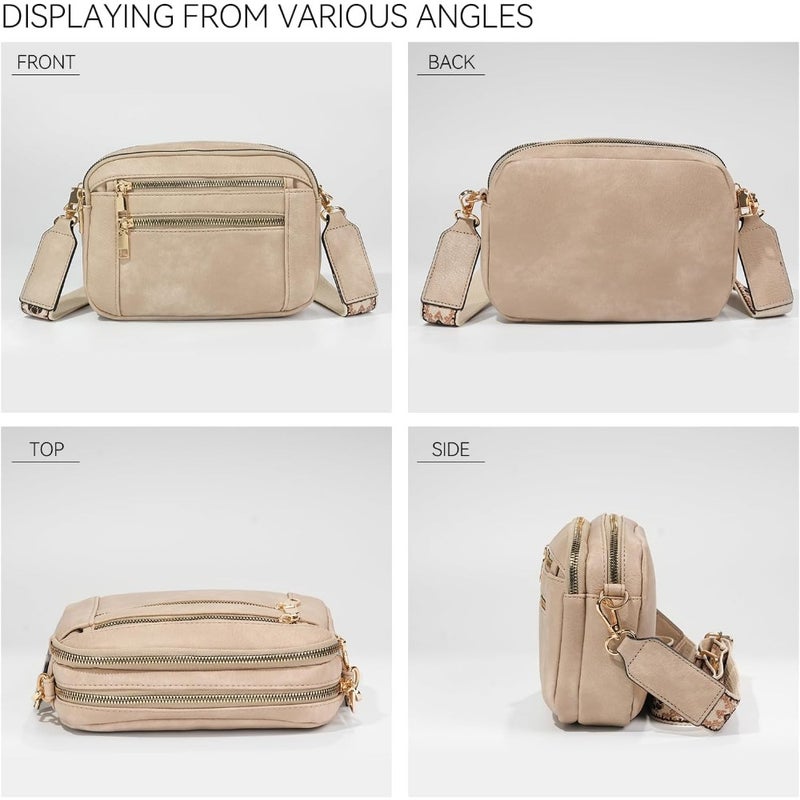 Small crossbody bags for women, vegan leather shoulder purses with adjustable strap, gray, lightweight and spacious for daily travel or casual outfits - Image 2