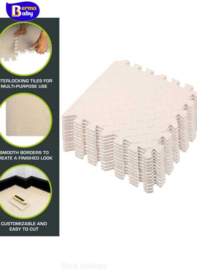 Berma Baby 12 Pack Puzzle Exercise Floor Mat EVA Foam Mats with Interlocking Floor Tiles 12'' x 12'' Foam Gym Mat, Protective Flooring Mats Interlocking for Home and Gym Equipment - Image 1