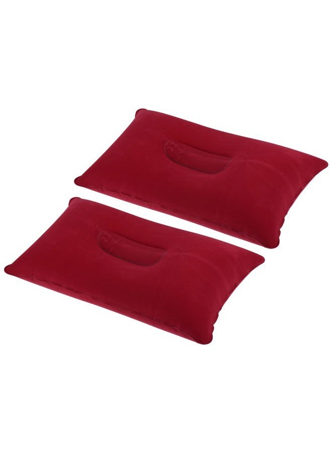 PATIKIL Inflatable Pillow, 2 Pack Squared Ultralight Camping Travel Pillow Desk Rest Neck Support for Hiking Backpacking Office, Red - Image 1