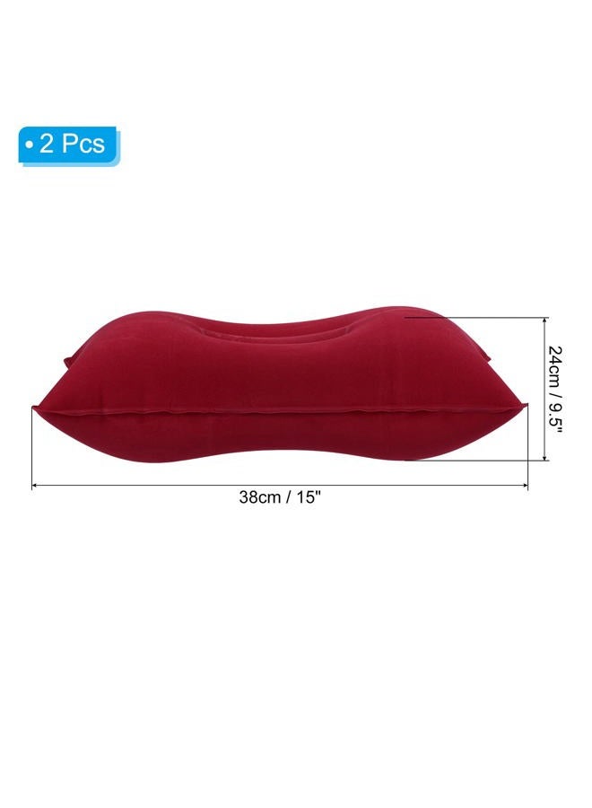 PATIKIL Inflatable Pillow, 2 Pack Squared Ultralight Camping Travel Pillow Desk Rest Neck Support for Hiking Backpacking Office, Red - Image 2
