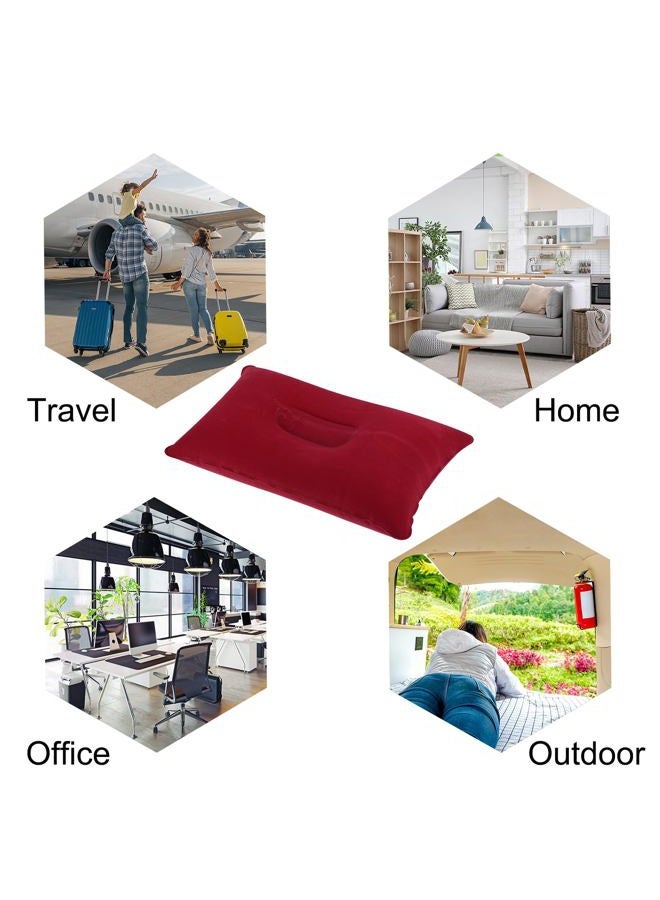 PATIKIL Inflatable Pillow, 2 Pack Squared Ultralight Camping Travel Pillow Desk Rest Neck Support for Hiking Backpacking Office, Red - Image 5