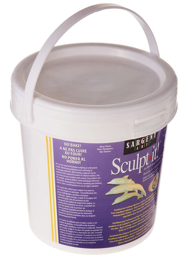 SARGENT ART 2-Pound White Sculpt-It Resealable Tub, Non-Toxic, Little or No Shrinkage, Air Dry, Easy Storage  - Image 3