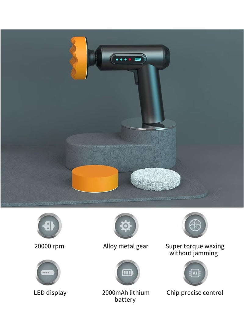 Generic Cordless Car Waxer Polisher with 4000mAh Capacity Battery&1300rpm Speed, Digital Display USB Charging Buffer Polisher Kit for Car Detailing/Waxing/Polishing  - Image 5