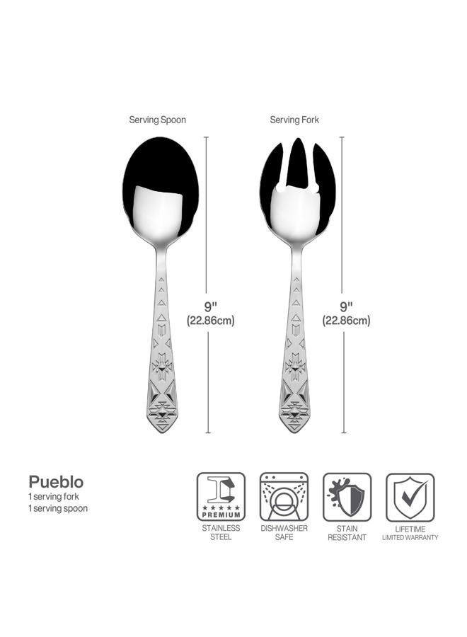 Towle Everyday Pueblo Flatware Service for 8, 42 Piece Set, 18/0 Stainless Steel, Silverware Set - Image 4