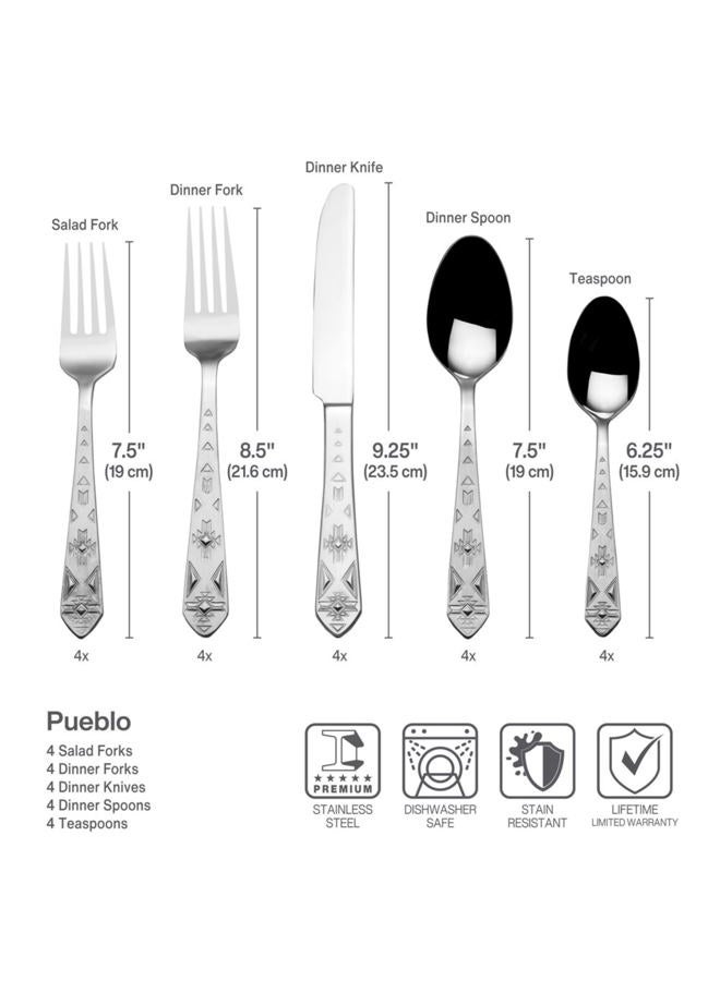 Towle Everyday Pueblo Flatware Service for 8, 42 Piece Set, 18/0 Stainless Steel, Silverware Set - Image 3