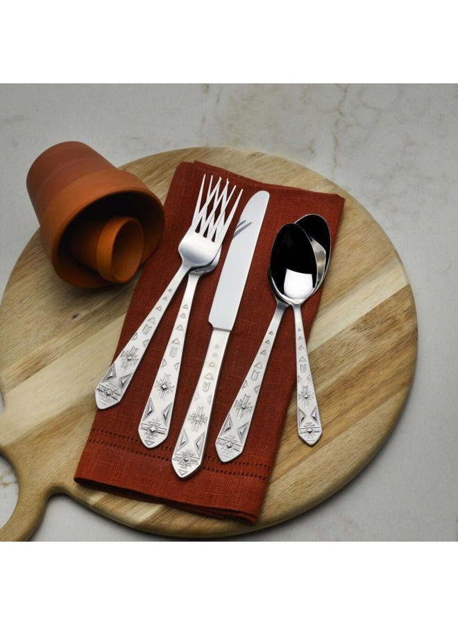 Towle Everyday Pueblo Flatware Service for 8, 42 Piece Set, 18/0 Stainless Steel, Silverware Set - Image 2