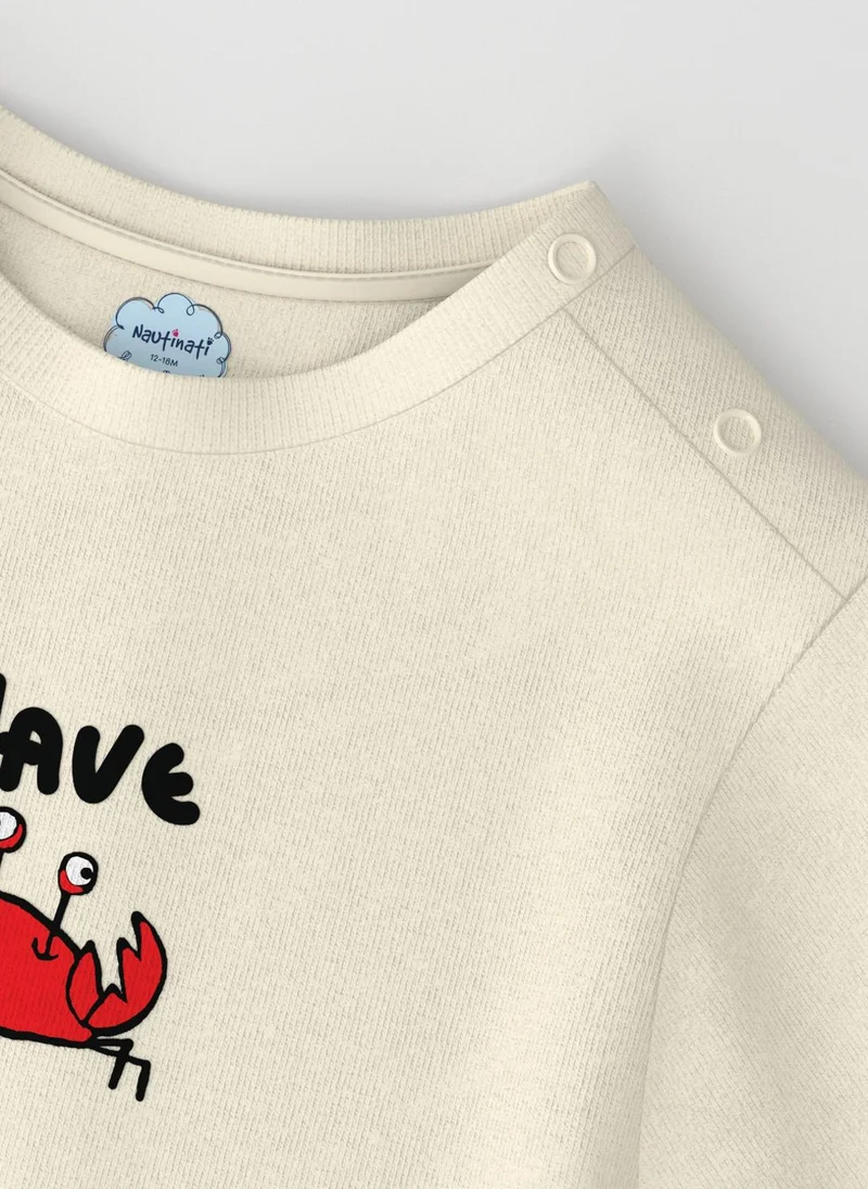 نوتيناتي Nautinati Boys' Cotton Beach Theme Oversized T-shirt