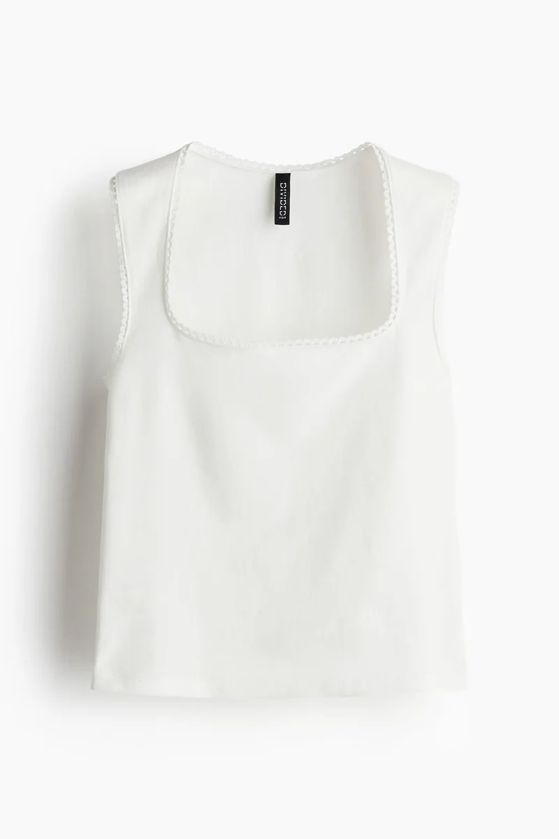 H&M Picot-trimmed vest top