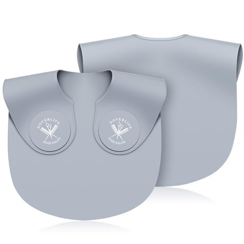 Noverlife Hair Cutting Collar Weighted Waterproof Hair Cutting Mat for Shoulders Haircut Silicone Neck Collar Haircutting Guide Cape Hair Dye Collar Gray Neck Guard Shoulder Pad for Hairdressing