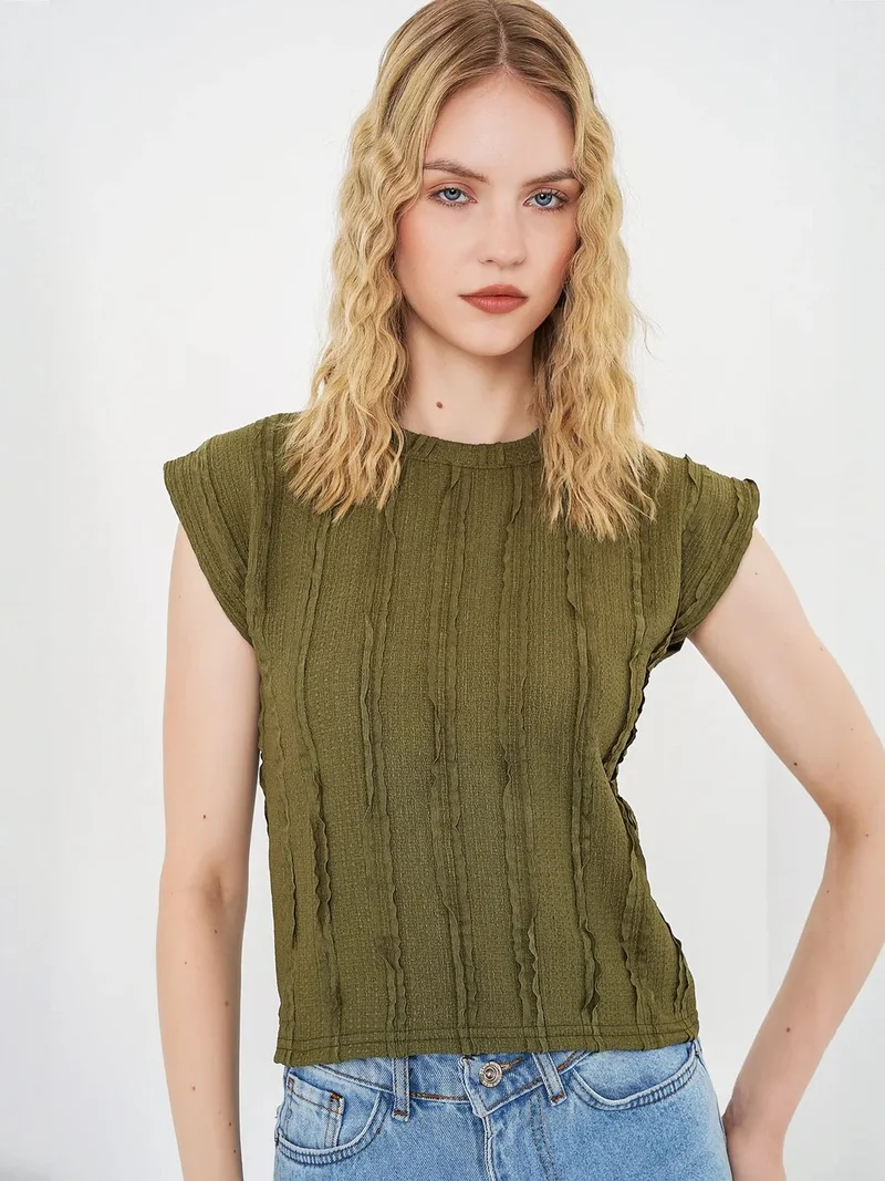 بيغ دارت BDART Textured Ribbed Pull-On Blouse