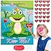 PLULON Valentines Game for Kids Pin Heart on Frog with 24 Heart Stickers Poster Backdrop for Girl Boy Valentines Princess Party Decor School Family Classroom Activities Valentines Party Favor Supplies - Image 2
