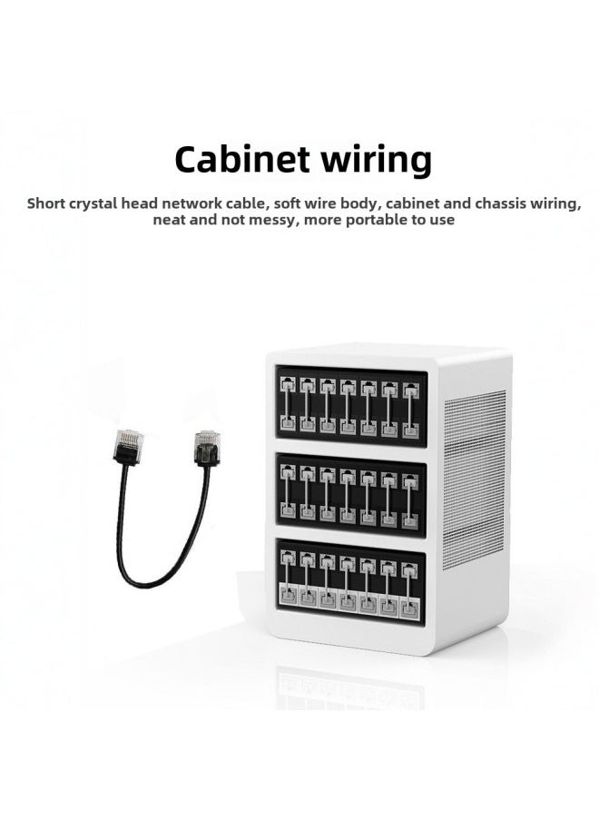 Generic Qilian Super Six Fine Round Wire Short Body Crystal Head 8 Core 10 Gigabit Unshielded Pure Copper Broadband Wire 0.3/1 M-Color:Black-Line Length:2m  - Image 4