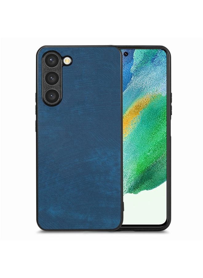 Generic Case Cover For Samsung Galaxy S21 FE 5G Vintage Leather PC Back Cover Phone Case (Blue) 