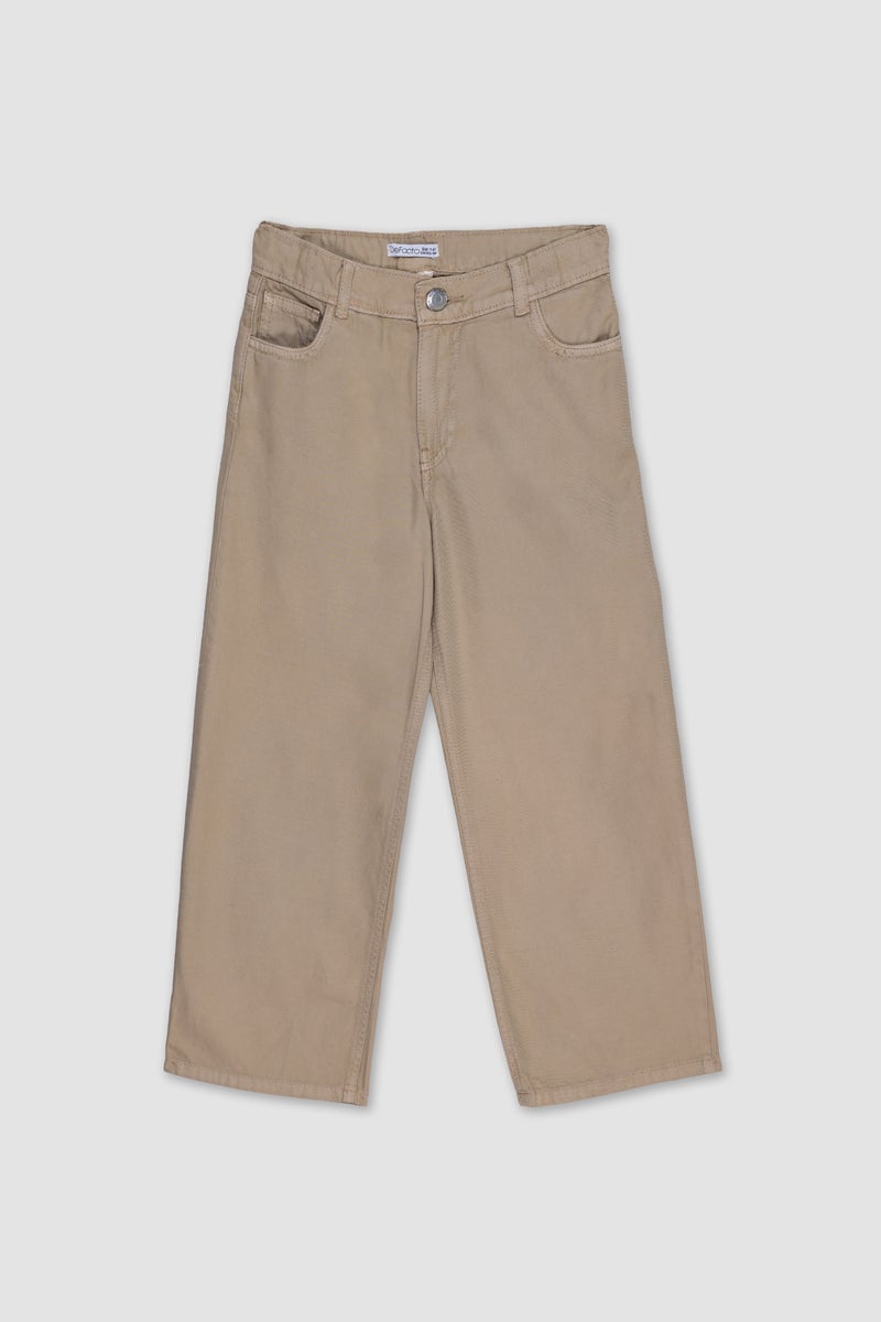 ديفاكتو بنطلون بناتي وايد ليج قطن برجل واسع - Image 1