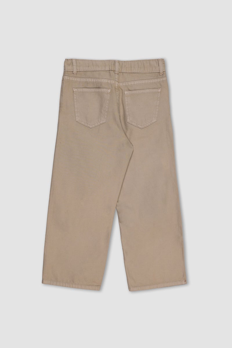 ديفاكتو بنطلون بناتي وايد ليج قطن برجل واسع - Image 3