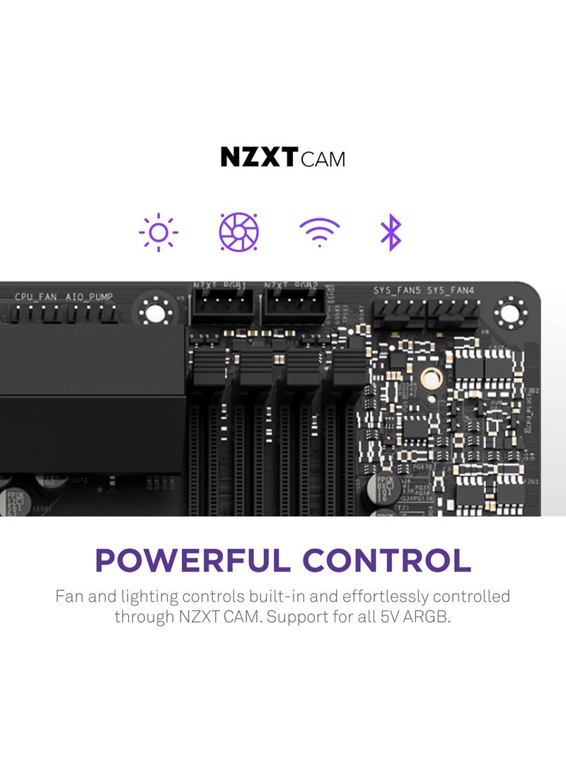 NZXT N7 Z790 LGA 1700 ATX Motherboard, Intel Z790 Chipset, Dual-Channel 4x DDR5 DIMM, 128GB Max Memory, PCIe 5.0 16, Wi-Fi 6E, BT V5.2, HDMIx1, 1x M.2, USB 2.0, USB 3.2 Type-C, Black | N7-Z79XT-B1 - Image 5