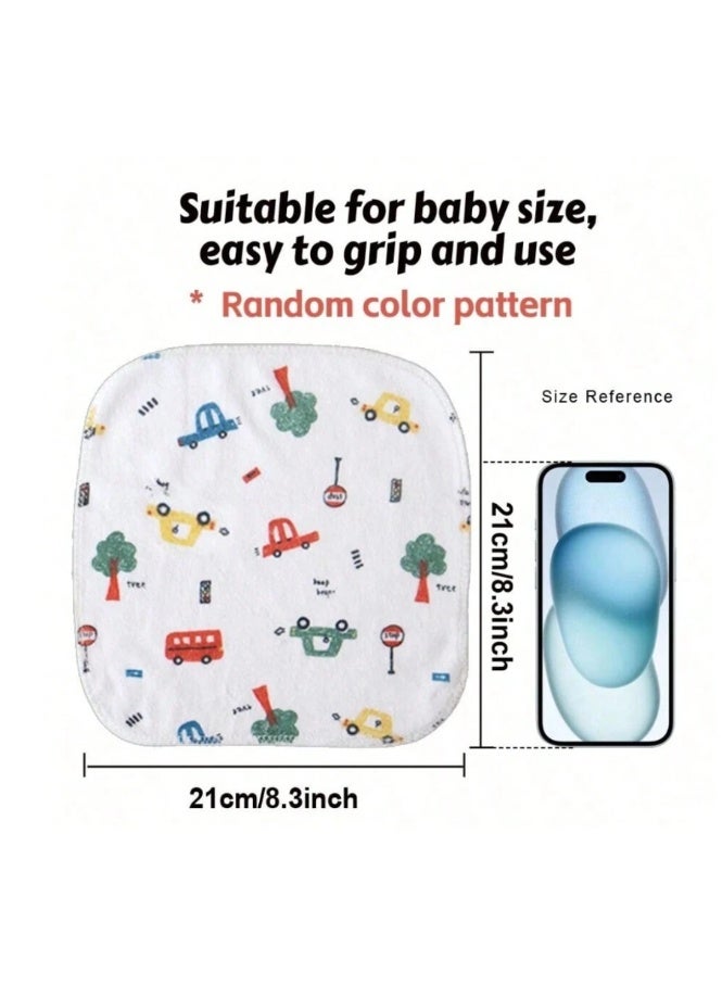 طقم مناشف أطفال 8 قطع للبنات-21 × 21 سم– قطن ناعم عالي الامتصاص لتنظيف الوجه والجسم، مناشف قابلة لإعادة الاستخدام لطيفة على بشرة الأطفال - Image 4