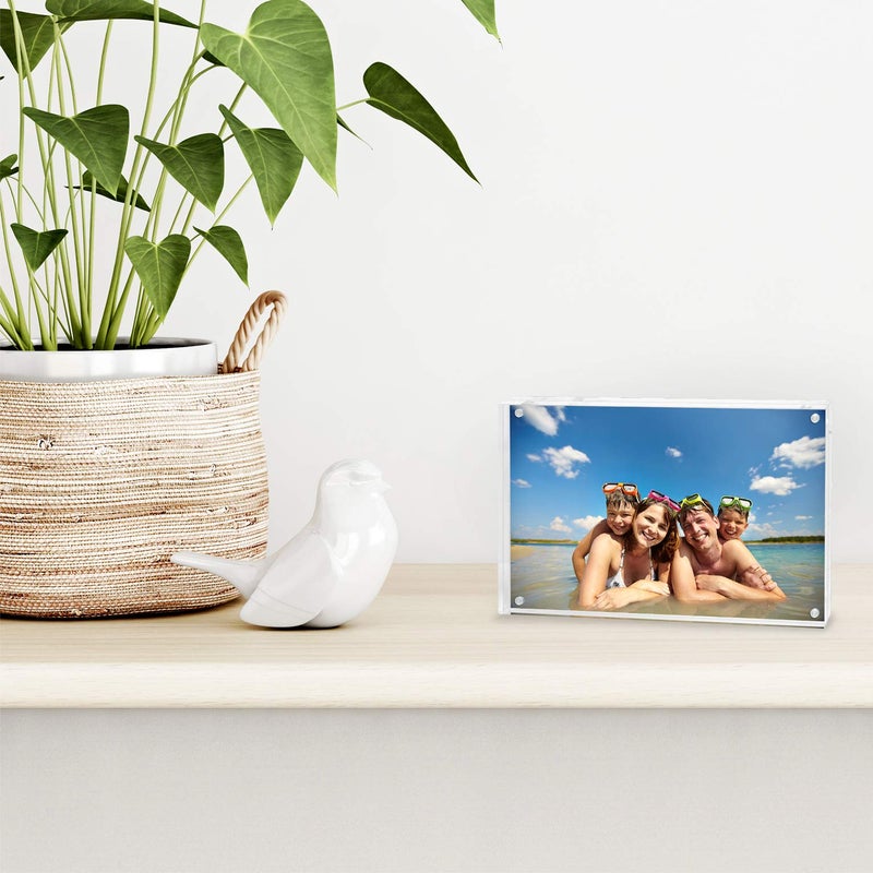 Americanflat 4x6 Acrylic Picture Frame - Double Sided Frames with Magnetic Corners - Transparent Acrylic Frames for Desk or Tabletop Display - 4x6 Picture Frame with Microfiber Cloth Included - Image 5