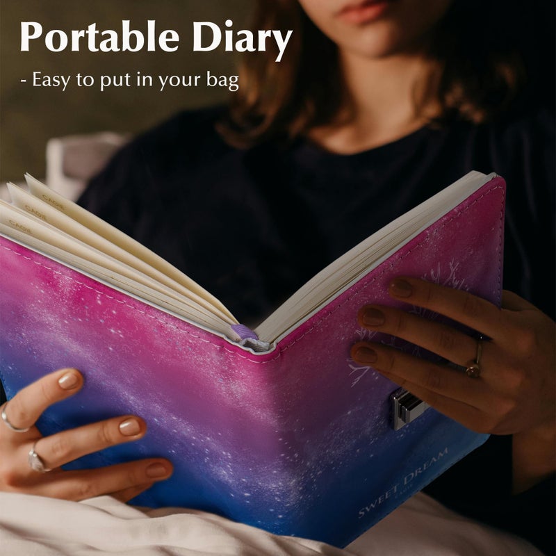 CAGIE Diary with Lock for Women Lockable Secret Girls Journal with Gifts Box,224 Pages Thick Locked Diary,Contrast Color Design Locking Notebook,5.9 x 7.9 Inch, Moose - Image 5