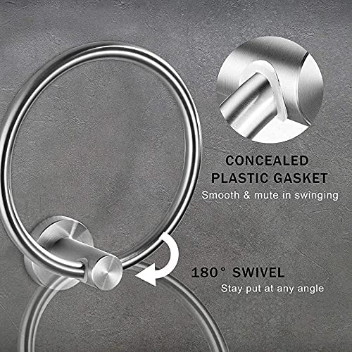 SELLZY Superior 6inch Stainless Steel Napkin Round Ring Towel Hanger Napkin Holder Wall Mounted for Kitchen Wash Area Bathroom Accessories | Chrome Finish (1 Piece) - Image 3