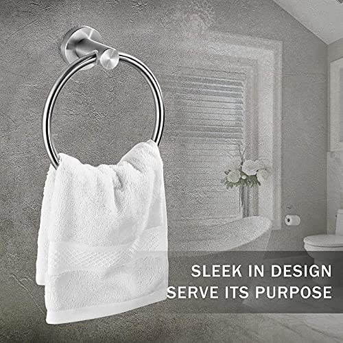 SELLZY Superior 6inch Stainless Steel Napkin Round Ring Towel Hanger Napkin Holder Wall Mounted for Kitchen Wash Area Bathroom Accessories | Chrome Finish (1 Piece) - Image 5