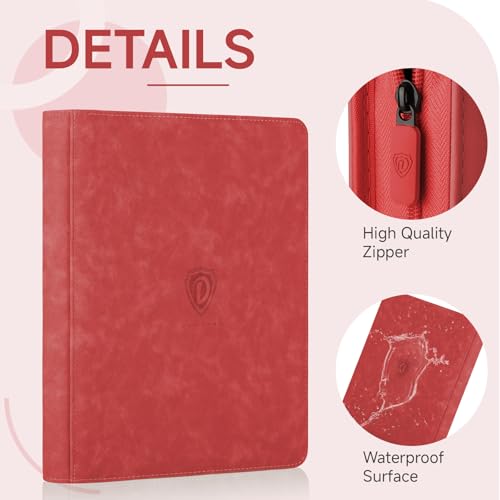 Deoyibu 9 Pocket Card Binder,360 Pockets Trading Card Binder,Double Sided Pocket Collection Binder,Card Folder for MTG,TCG,Game Cards,Sport Cards,Red - Image 2