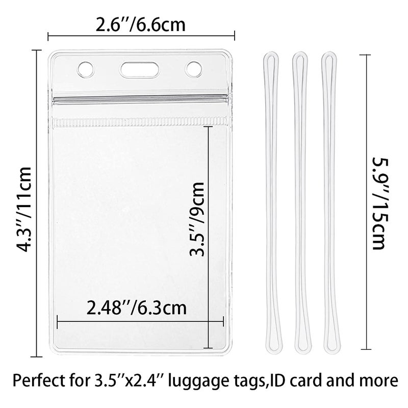 MixTeach Clear Luggage Tags Bag Tag Holder Identification ID Card Badge Holder with Clear Luggage Tag Loop Straps (12)  - Image 2