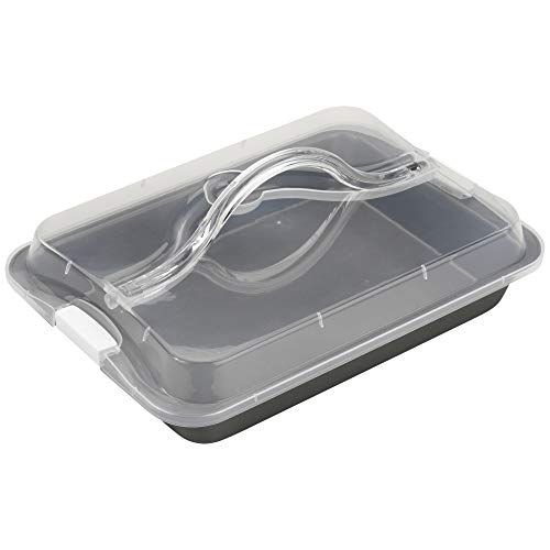 GoodCook Everyday Nonstick Steel Bake-N-Take Oblong Pan, 9" x 13" with Lid, Gray - Image 2