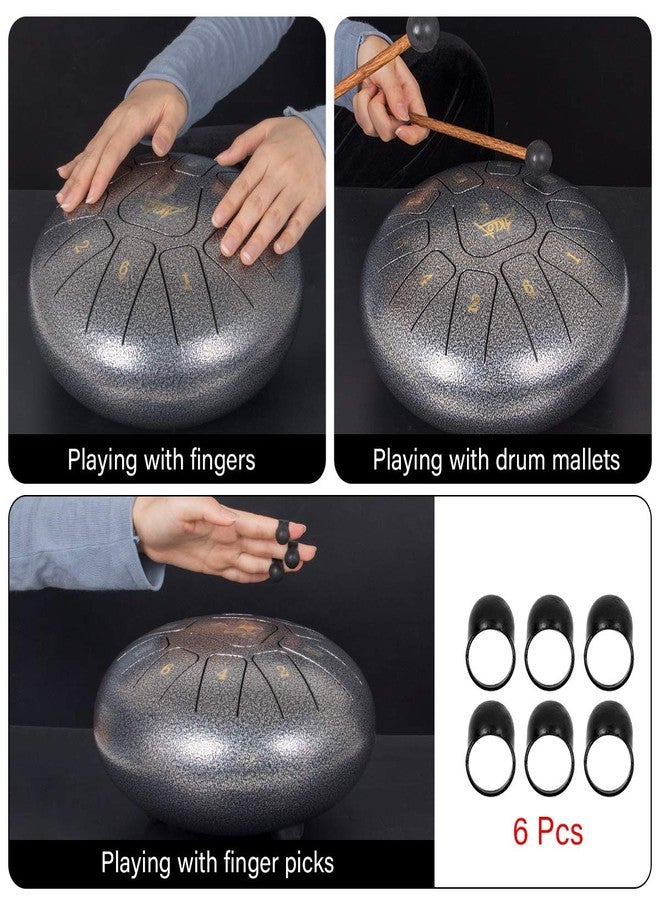 AKLOT Steel Tongue Drum, 10 inch 11 Notes Tank Drum C Key Percussion Steel Drum Kit w/Drum Mallets Note Stickers Finger Picks Mallet Bracket and Gig Bag - Image 3
