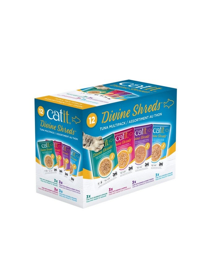 كاتيت ديفاين شريدز، طعام قطط فاخر، عبوة من 12 قطعة، لون تونة - Image 1