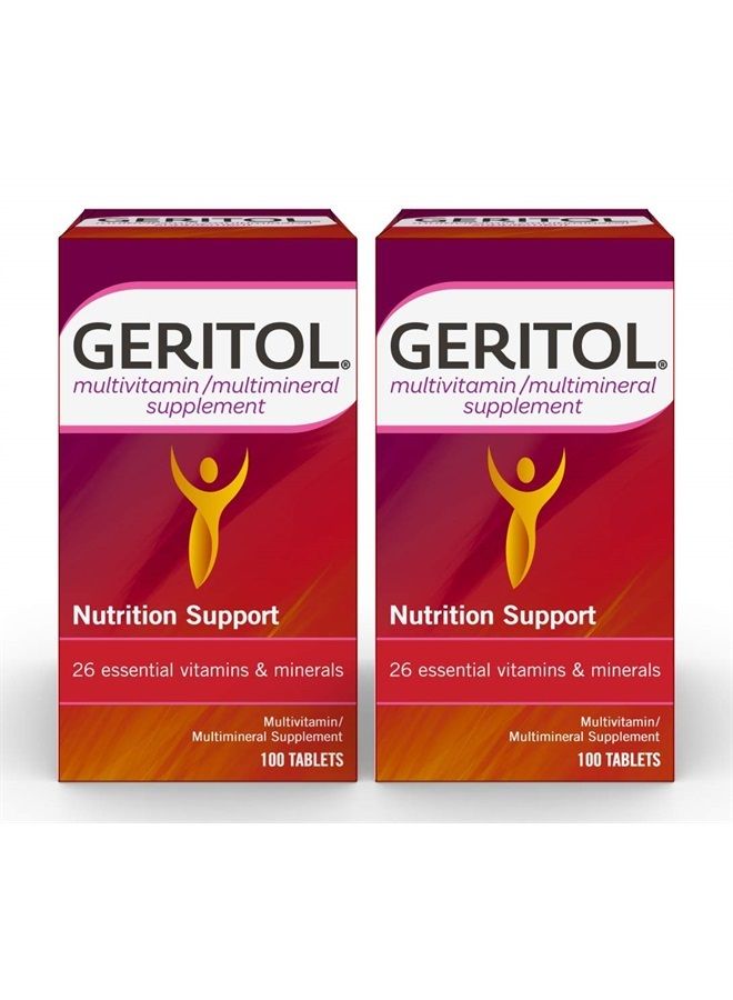 , Multivitamin Supplement, Contains B-Vitamins, Antioxidants, Vitamins C, E & D and Iron, 26 Essential Vitamins and Minerals, Gluten-Free, Non-GMO, No Artificial Sweeteners, 100 Tablets (Pack o