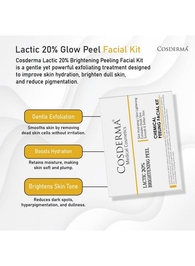 Cosderma Professional Facial Peeling Solution Kit | Includes AHA Cleanser, Neutralizer & Brush | Lactic, Glycolic, Kojic, Insta Glow, Acne Peel Variants | 230ml (230Ml, Lactic 20% Peel) - Image 3