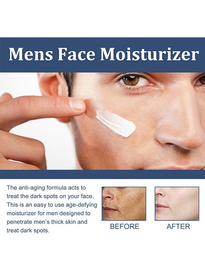 إيست مون كريم الوجه للرجال، مرطب الوجه للرجال 6 في 1 لأكياس تحت العين، كريم مرطب للوجه للرجال، كريم الوجه المغذي للبشرة والتجاعيد للبقع الداكنة، الخطوط الدقيقة، عيون الغربان 50 مل - Image 3