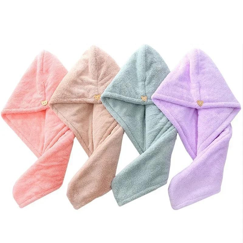 Space Fly 450 GSM Microfiber Hair Towel Wrap for Women – Quick Dry Super Absorbent Hair Drying Cap - Multicolour - Soft & Lightweight Turban for Long, Curly, Wet Hair (4) - Image 1