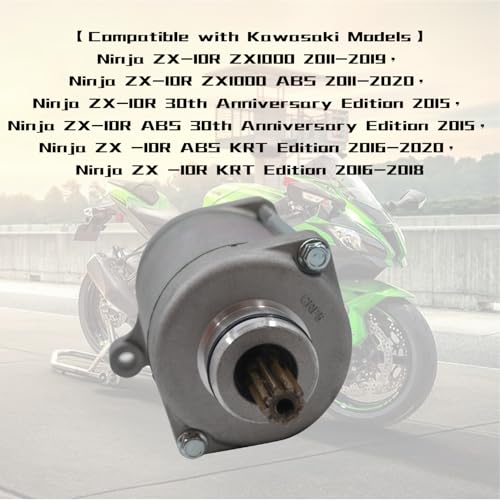 KARSEE 21163-0064 Starter Motor Compatible with Kawasaki ZX1000 ZX 1000 ZX-10R ZX10R ZX-10RR ZX10RR Ninja KRT Edition 11-20 - Image 2
