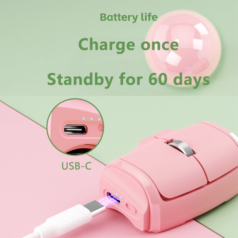 Wireless- Compact and Portable Ring with Dual-Mode 2.4G+BT Mice Compatible with Multiple Systems Horizontal and Vertical Use Perfect for Laptop - Image 3