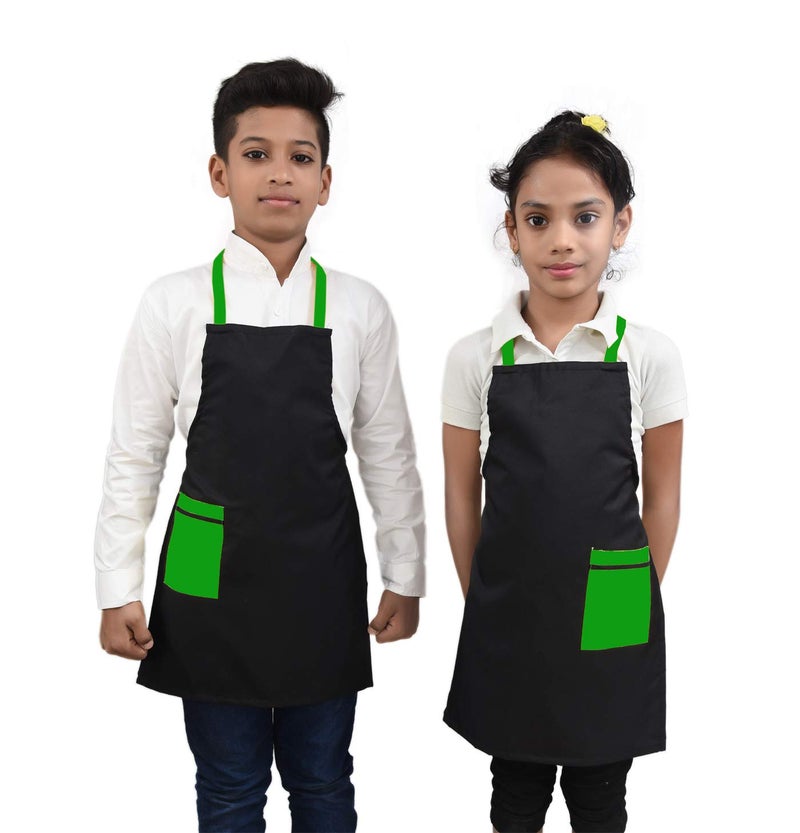 Switchon® Waterproof Kids Polyester Multipurpose Apron with Front Pocket for Cooking, Painting, Art & School Activities | Suitable for Boys & Girls Age 5–12 Years | Pack of 2 - Image 1