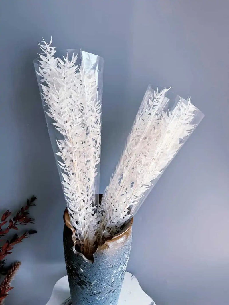 Y&D Dried Ruscus Leaves Bouquet - Natural Dried Flowers Arrangement for Wedding, Mother's Day, Christmas Decor, Home & Party Decorations, Dried Plants Included - Image 1