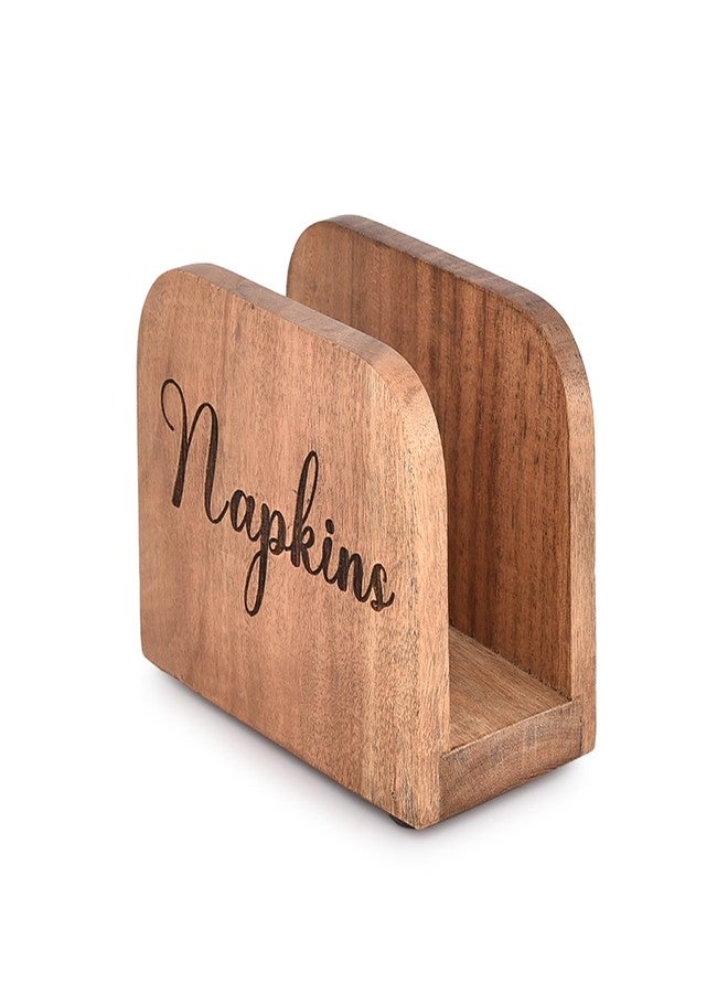 NIRMAN Acacia Wood Napkin Holders For Kitchen Upright Paper Napkin Storage Dispenser Napkin Holder for Kitchen, Dining Room Table Décor (5.5" x 2.75" x 4") - Image 1