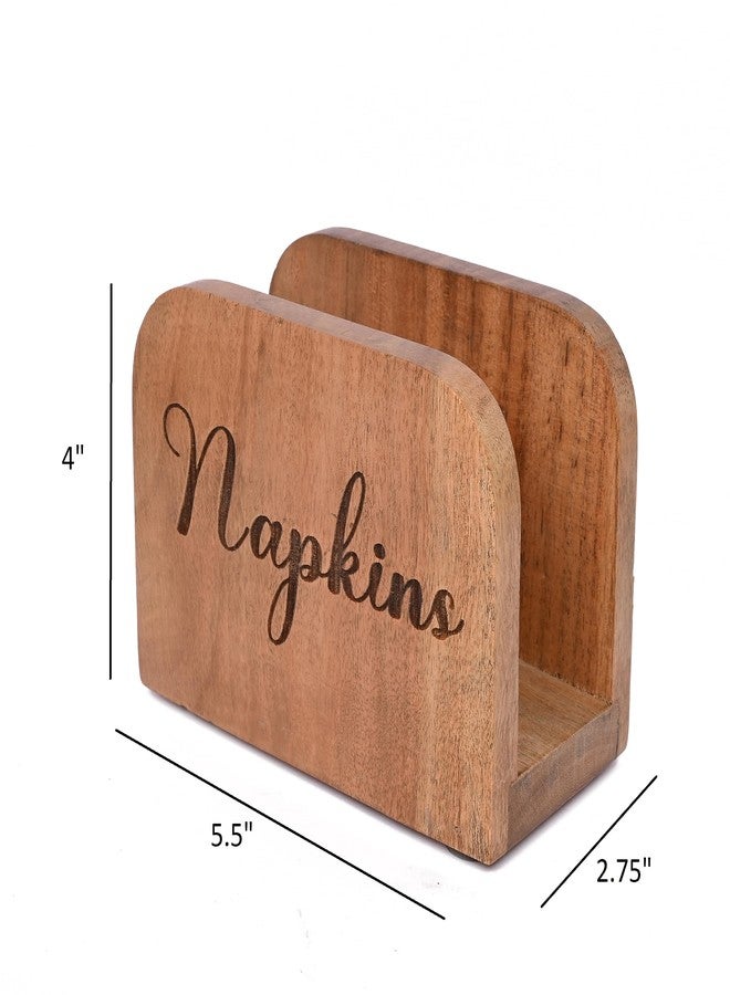 NIRMAN Acacia Wood Napkin Holders For Kitchen Upright Paper Napkin Storage Dispenser Napkin Holder for Kitchen, Dining Room Table Décor (5.5" x 2.75" x 4") - Image 5