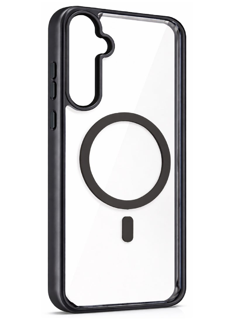 MOBM Samsung Galaxy A55 Magnetic Clear Case with Black Ring with Privacy Screen Protector and Tempered Glass Pack of 3 - Image 2