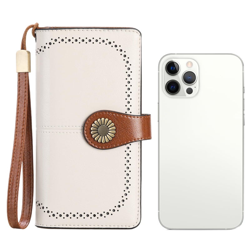 SENDEFN Wallets for Women Leather Credit Card Holder with RFID Blocking Large Capacity Wristlet - Image 4