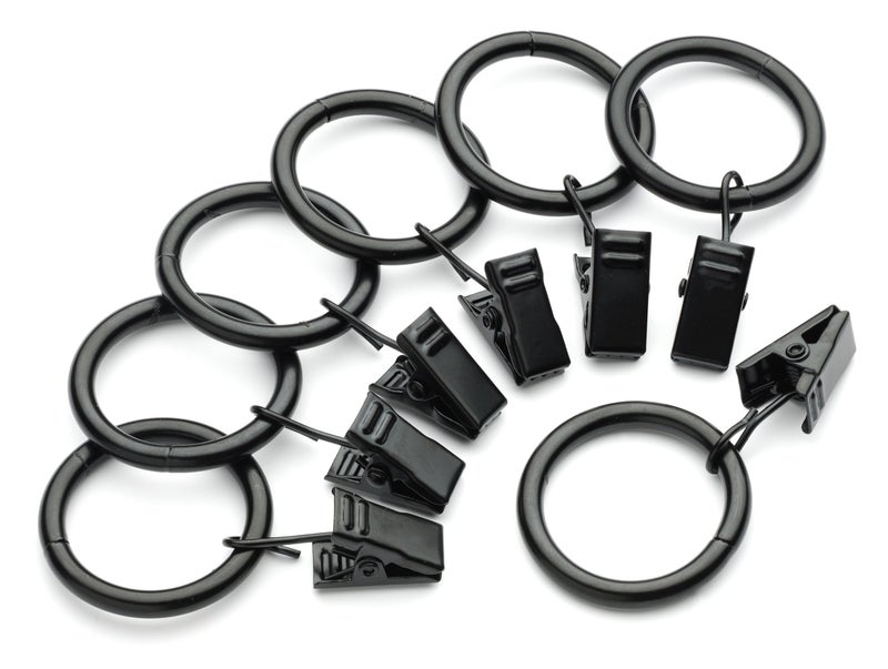 Perfect Order Iron Metal Curtain Clip Rings 1 Inch Interior Diameter, Set of 20 (Black) - Image 4