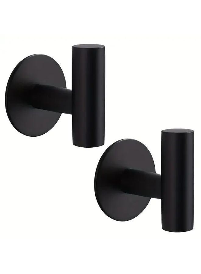 خطافات سوداء ذاتية اللصق متينة لمجموعة ربط الستائر من قطعتين مقابض خزانة المطبخ ومقابض الأدراج - Image 1