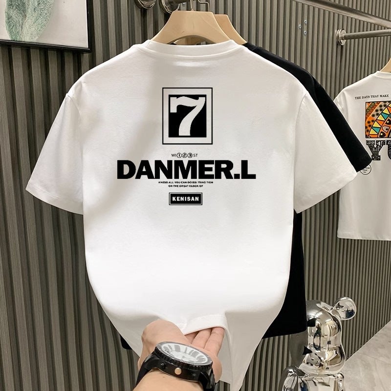 2024 Dragon Summer Versatile Printed Short-Sleeved T-Shirt Men'S Youth Slim Casual Bottoming Shirt Thin Top - Image 3