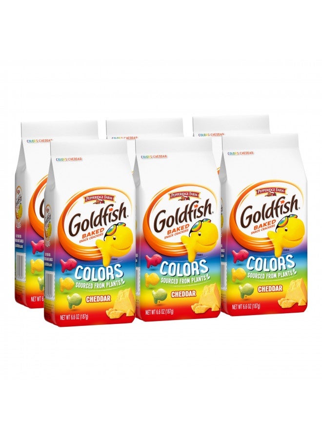 Goldfish Goldfish Colors Cheddar Cheese Crackers, Baked Snack Crackers, 6.6 Oz Bag (Pack Of 6)  - Image 2